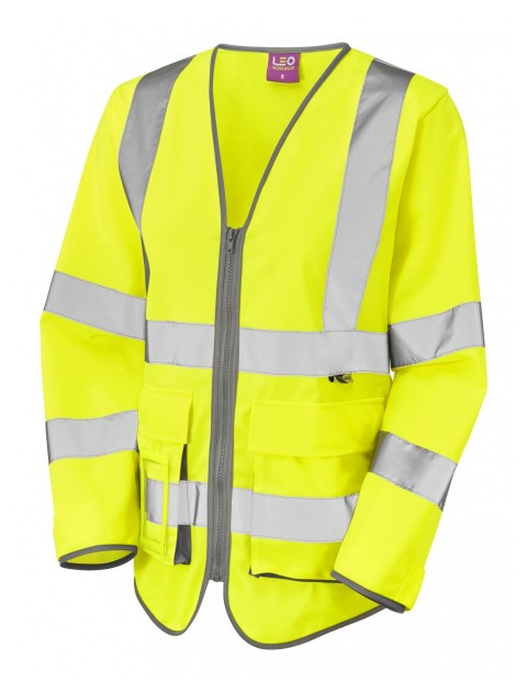 Leo Beaworthy Women's Sleeved Superior Waistcoat Yellow High Visibility